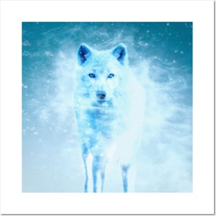 White Wolf Animal Wildlife Jungle Nature Freedom Forest Digital Painting Posters and Art